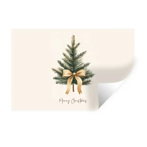 Kerstboom - Kerst - Merry Christmas - Beige Muursticker klein -3d