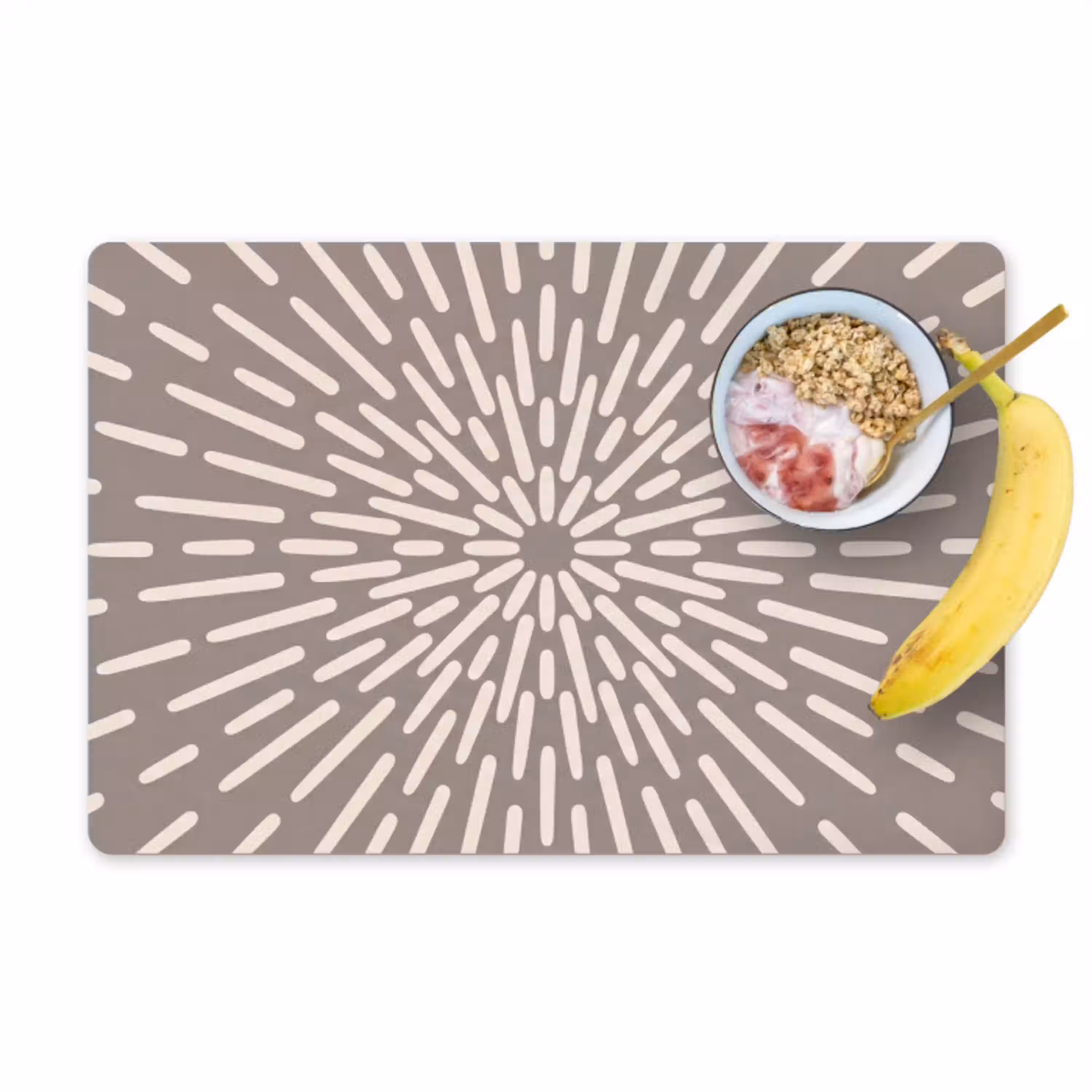 Patroon - Stralen - Abstract - Modern - Grijs Placemat vinyl groot -zzzproduct_Kitchenyeah-website
