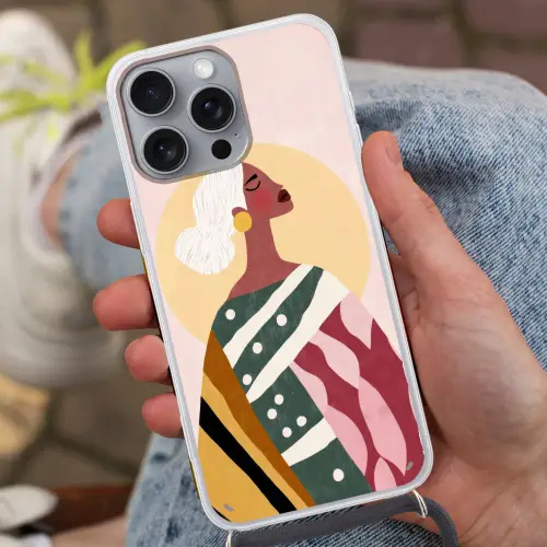 Vrouw - Zon - Kleurrijk Hoesje iPhone 16 Pro Max met koord klein -sfeer3