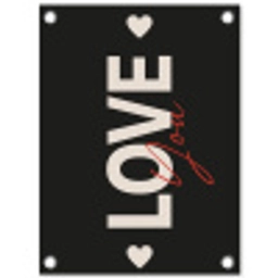 Love - Rood - Valentijn tuinposter los doek klein -3d
