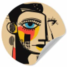 Geometrisch - Felle kleuren - Kubistische stijl Wandcirkel behangsticker klein -3d