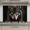 Dieren - Wolf - Portret - Zwart - Bruin keuken achterwand spatscherm klein -3d_website