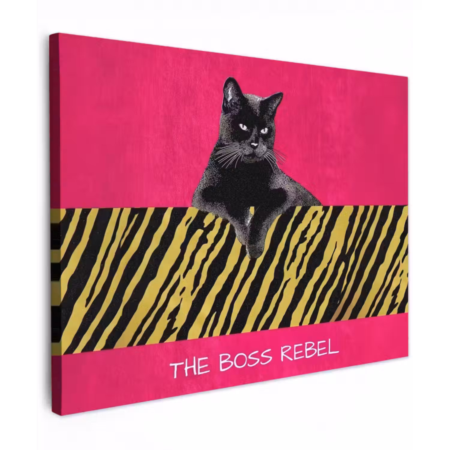 Leinwandbild - Katze - Boss - Rosa - Tigerdruck