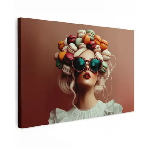 Vrouw - Macarons - Bril canvas 2cm klein -z3d
