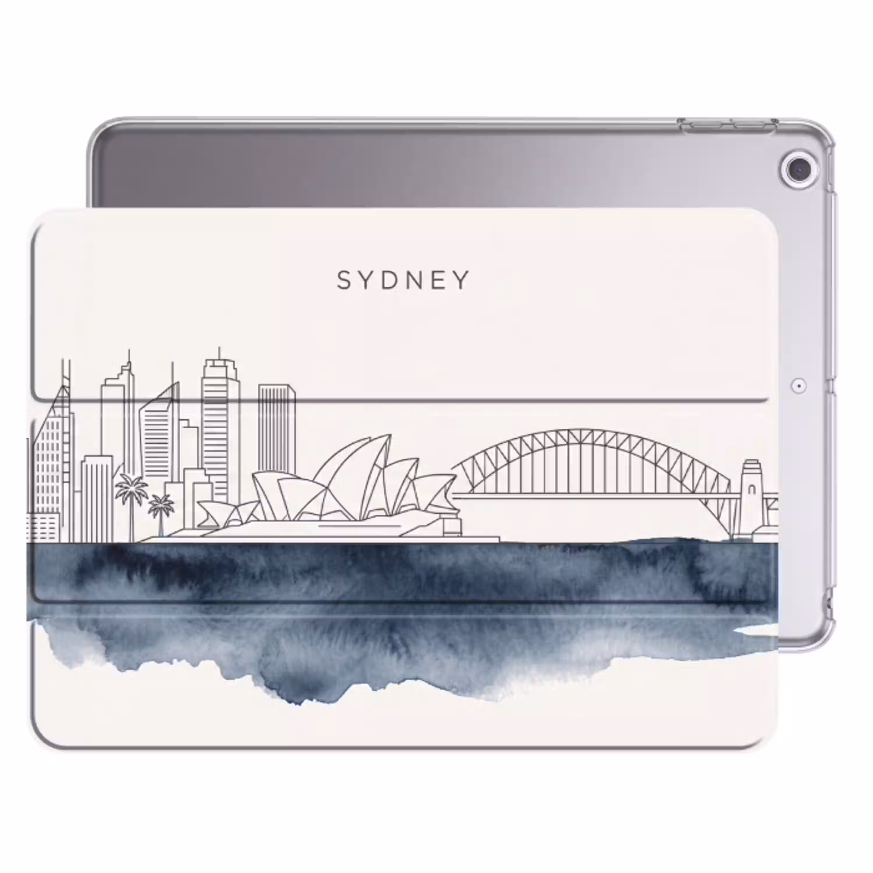 Stad - Skyline - Architectuur - Minimalistisch - Blauw Apple iPad 2017 middel -threedimensional_3d_global