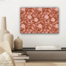 Patroon - Bladeren - Terracotta canvas 2cm klein 34 -sfeer6