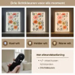 Veldbloemen - Stengels - Blaadjes - Groen Light Box met batterij (Wandlamp) middel -USP_lichtkleurNL