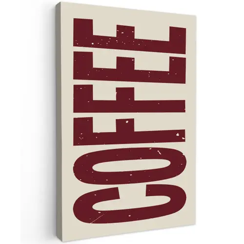 Koffie -Japandi - Rood - Vintage canvas 2cm klein -z3d