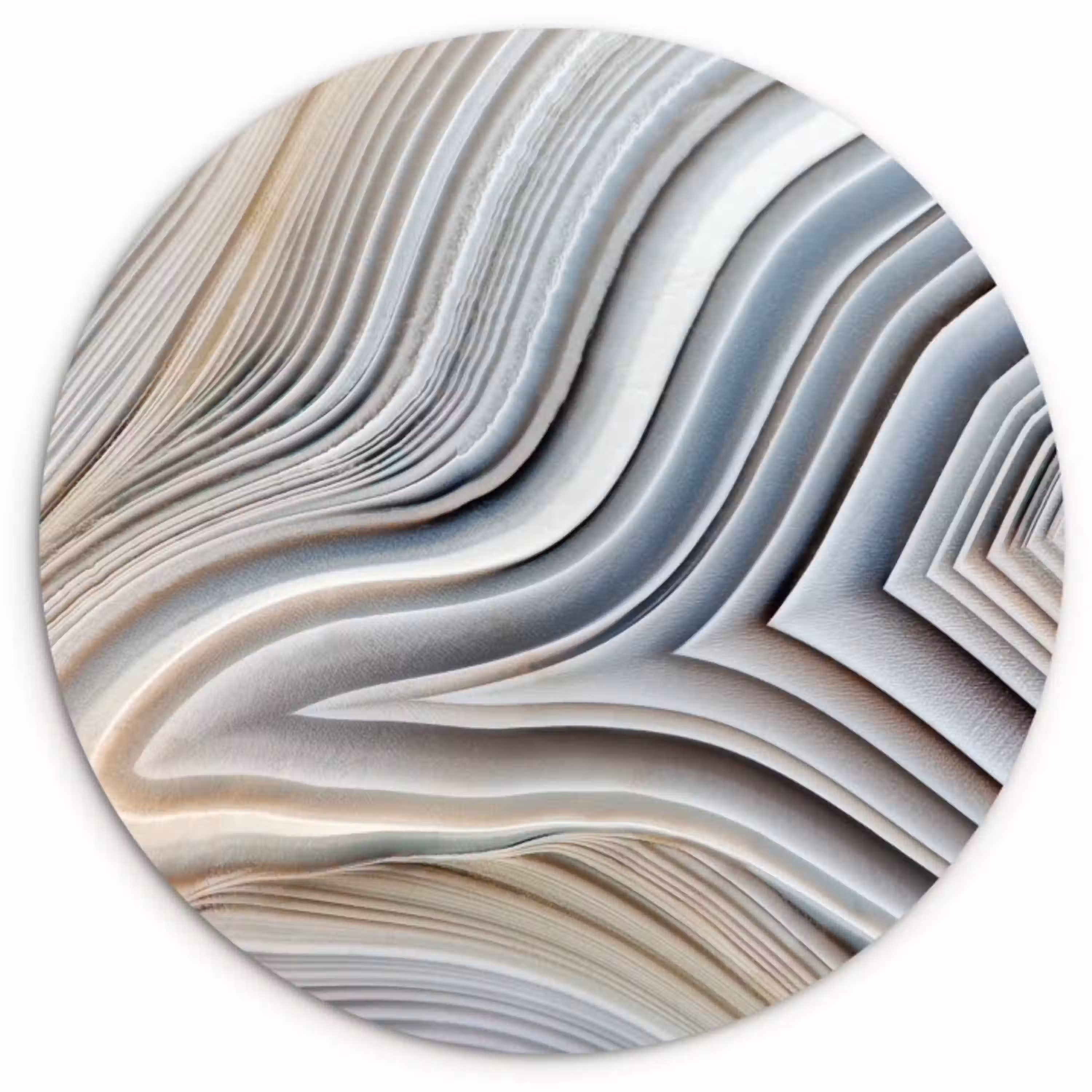 Marmerlook - Steen - Lijnen - Luxe - Marmer Wandcirkel kunststof plaat 5mm dik klein -3d