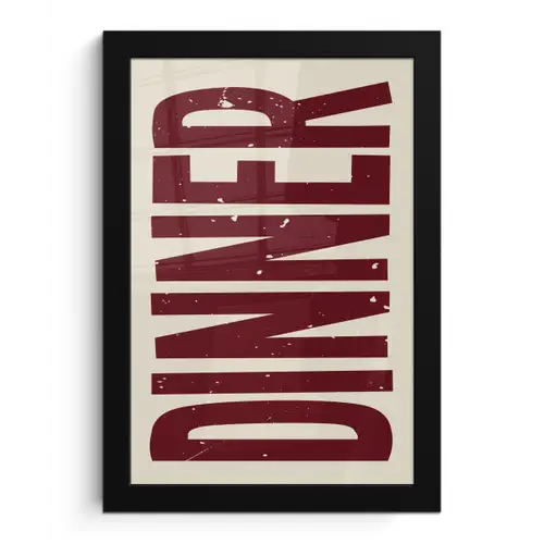 Eten - Decoratie - Rood - Vintage fotolijst zwart zonder passe partout klein -3d
