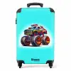 Monstertruck op Lichtblauwe Achtergrond NBS - Handbagage koffer - Unisex middel -productfoto_recht