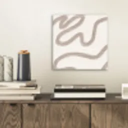 Abstract - Moderne kunst - Beige aluminium wit klein -sfeer1