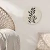 Minimalistisch - Tak - Bladeren - Zwart Akoestische PET Vilt - Rond klein -sfeer4