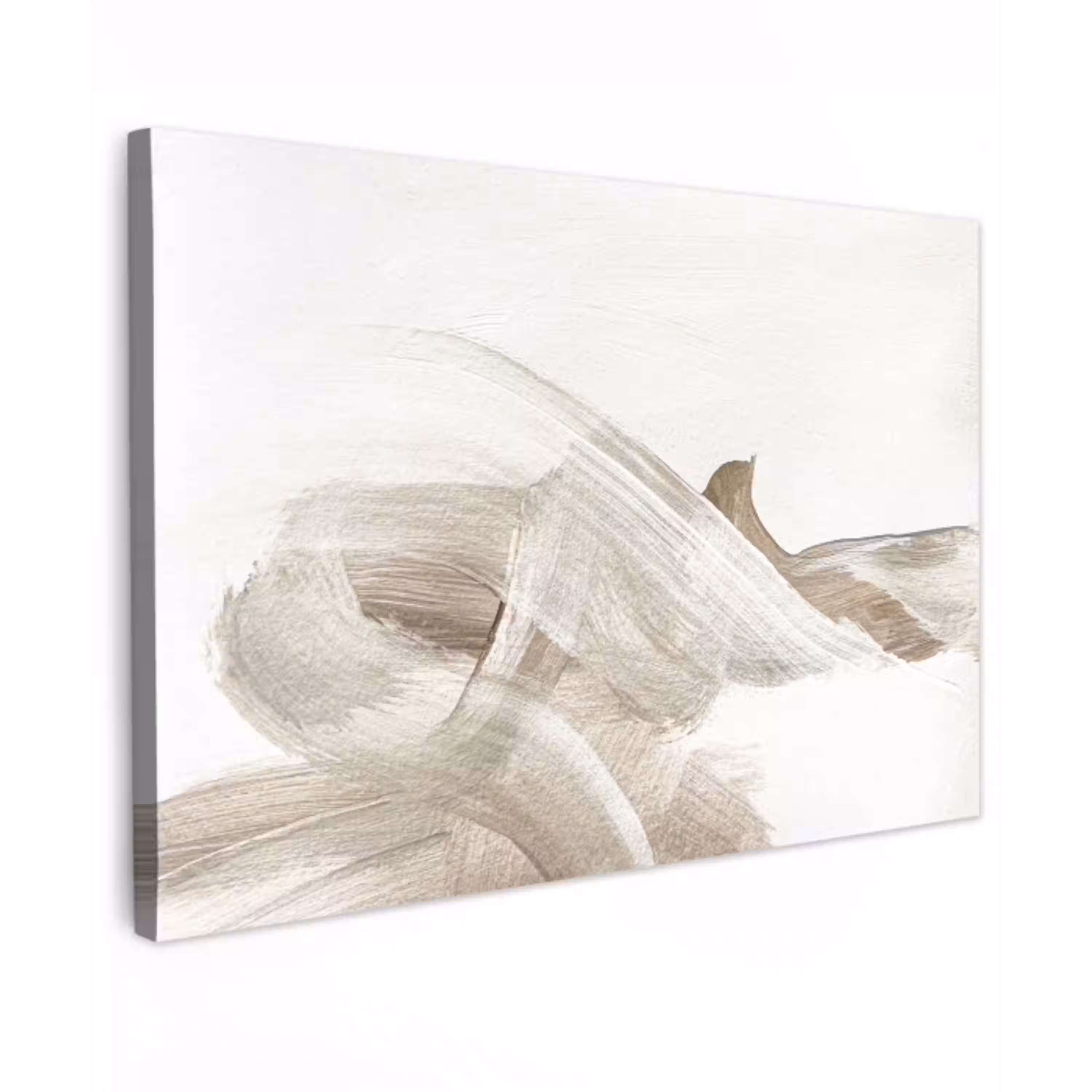 Abstract - Moderne kunst - Beige canvas 2cm klein -z3d