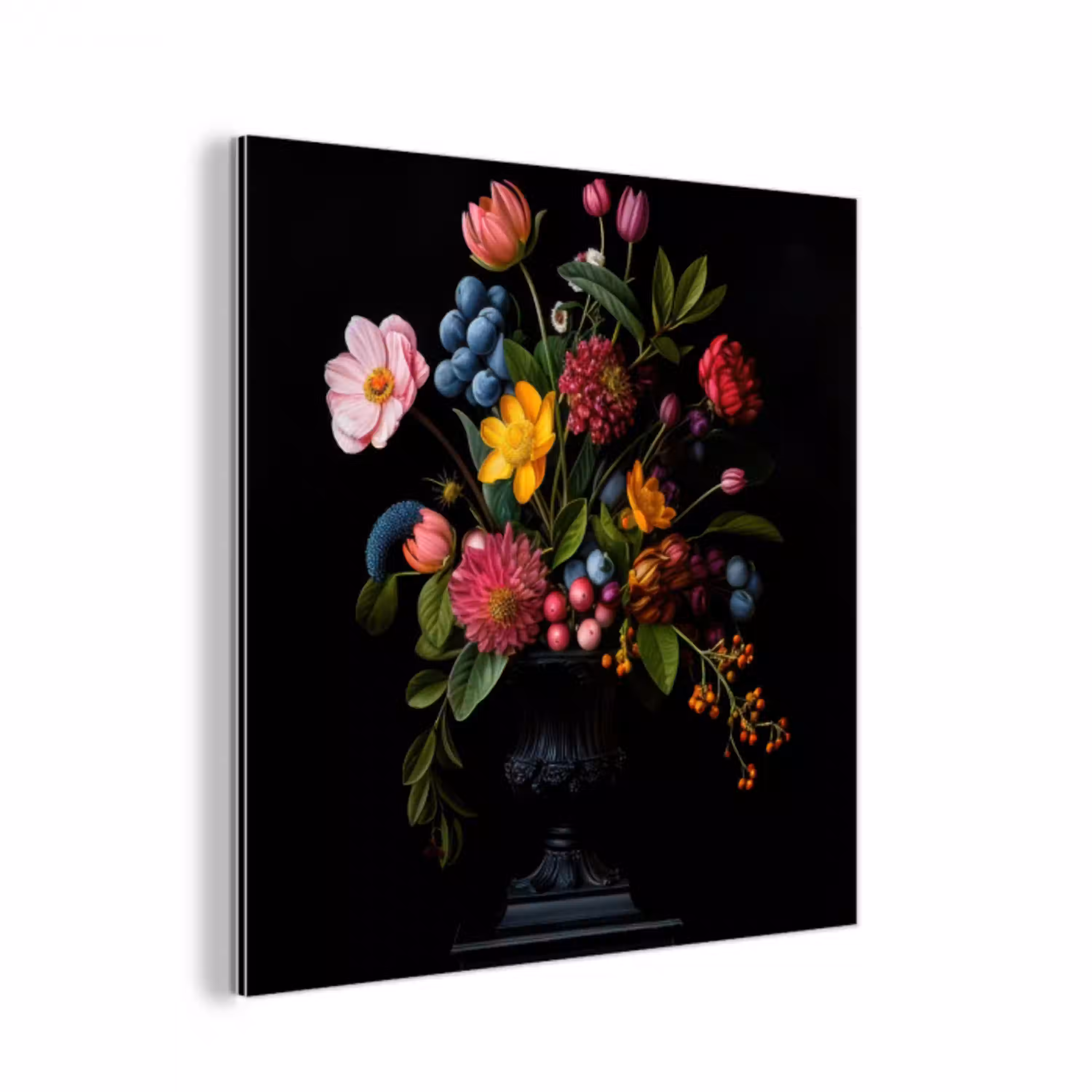 Bloemen - Vrolijk - Vaas aluminium wit klein -3d