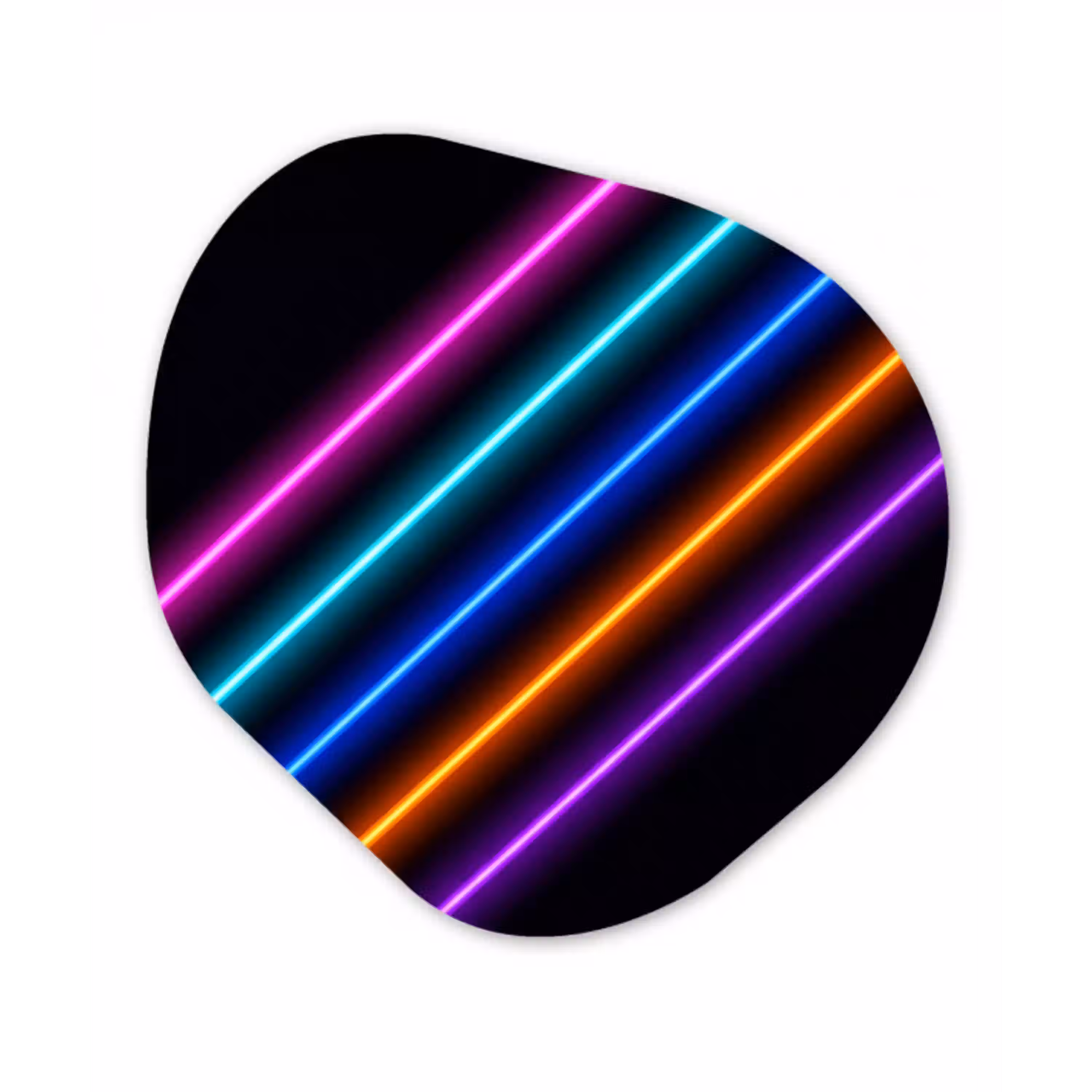 Esthetiek - Retro - Neon Wandcirkel Organisch Forex 3mm klein -3d