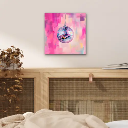 Discobal - Pink - Verf aluminium wit klein -sfeer3