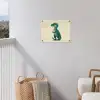 Dinosaurus - Turquoise - Stekels tuinposter los doek klein -sfeer8