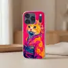 Kat - Kimono - Bloemen - Roze Telefoonhoesje iPhone 17 Pro klein -sfeer2