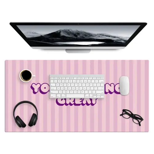 Paars - Strepen - You're doing great - Schaduw Muismat XXL klein -3d