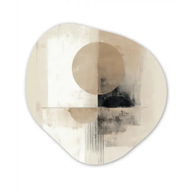 Organisch schilderij forex - Cirkel - Compositie - Diepte - Beige