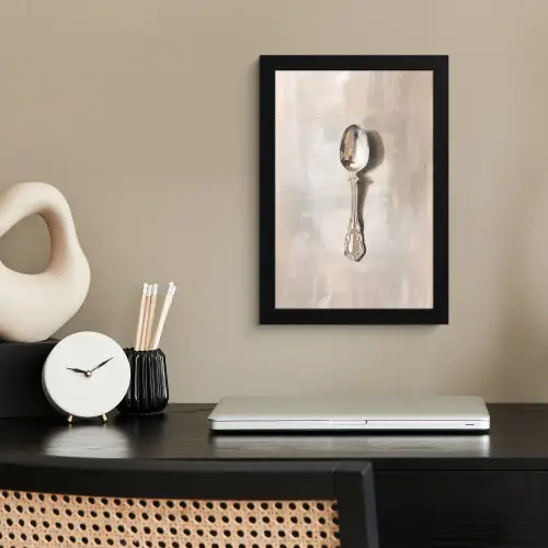 Lepel - Verf - Zilver fotolijst zwart zonder passe partout klein -sfeer1