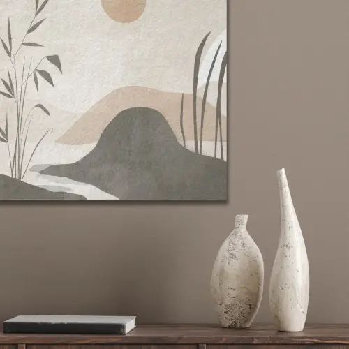 Japandi - Landschap - Beige PET vilt klein -sfeer6_closeup
