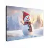 Sneeuwpop - Zonsondergang - Wit canvas 2cm klein -z3d