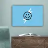 Smiley - Blauw - Bliksem canvas 2cm klein -sfeer4