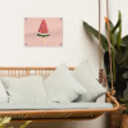 Watermeloen - Ijsje - Pitjes - Rood tuinposter los doek klein -sfeer7