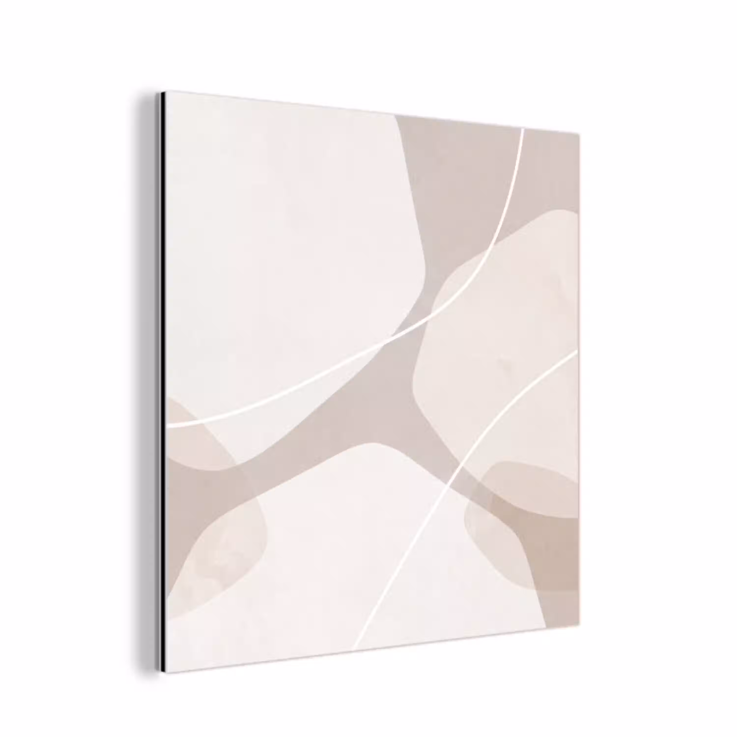 Abstract - Vormen - Beige aluminium wit klein -3d