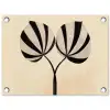 Bladeren - Gestreept - Stengel - Beige tuinposter los doek klein -3d
