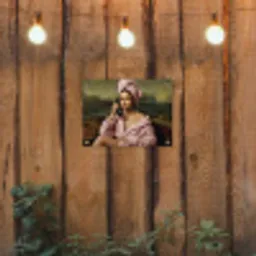 Mona - Klassiek - Roze tuinposter los doek klein -sfeer1