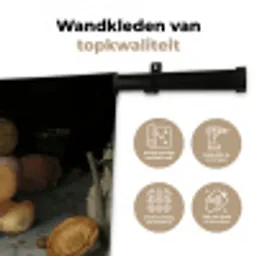 Stilleven met kazen - Schilderij van Floris Claesz. van Dijck Wandkleed katoen klein -sfeer2