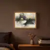Abstract - Zwart - Verf - Modern Light Box met batterij (Wandlamp) middel -sfeer4