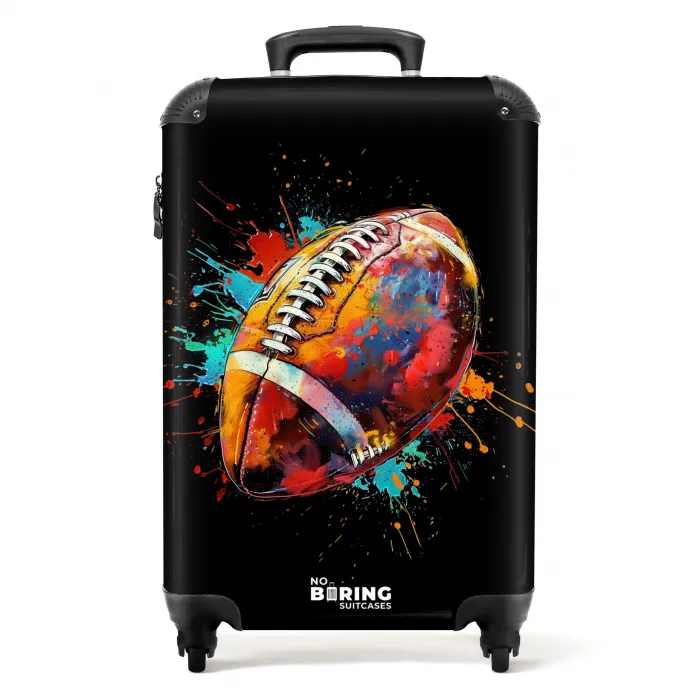 Rugbybal met kleurrijke graffiti NBS - Handbagage koffer - Kinderen Unisex middel -productfoto_recht