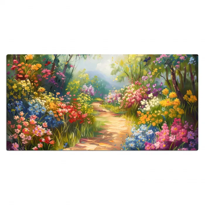 Natuur - Landschap - Bloemen - Kleurrijk Muismat XXL klein -3d_leeg