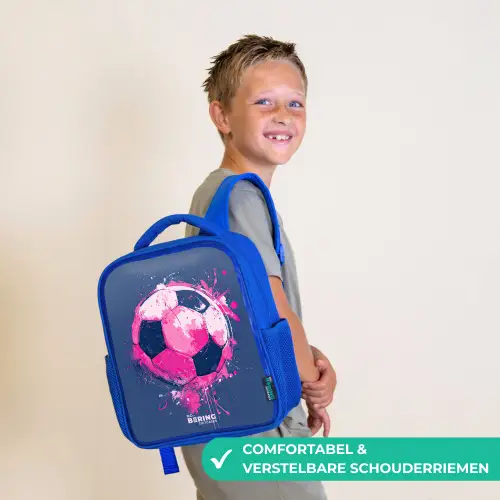 Voetbal -  Verf - Roze - Blauw Kinderrugzak - Blauw middel -sfeer3_NL