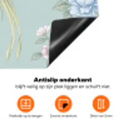 Vogel - Bloemen - Kleurrijk Inductie beschermer vinyl 3mm klein -zzzzzzz-td-onderkant