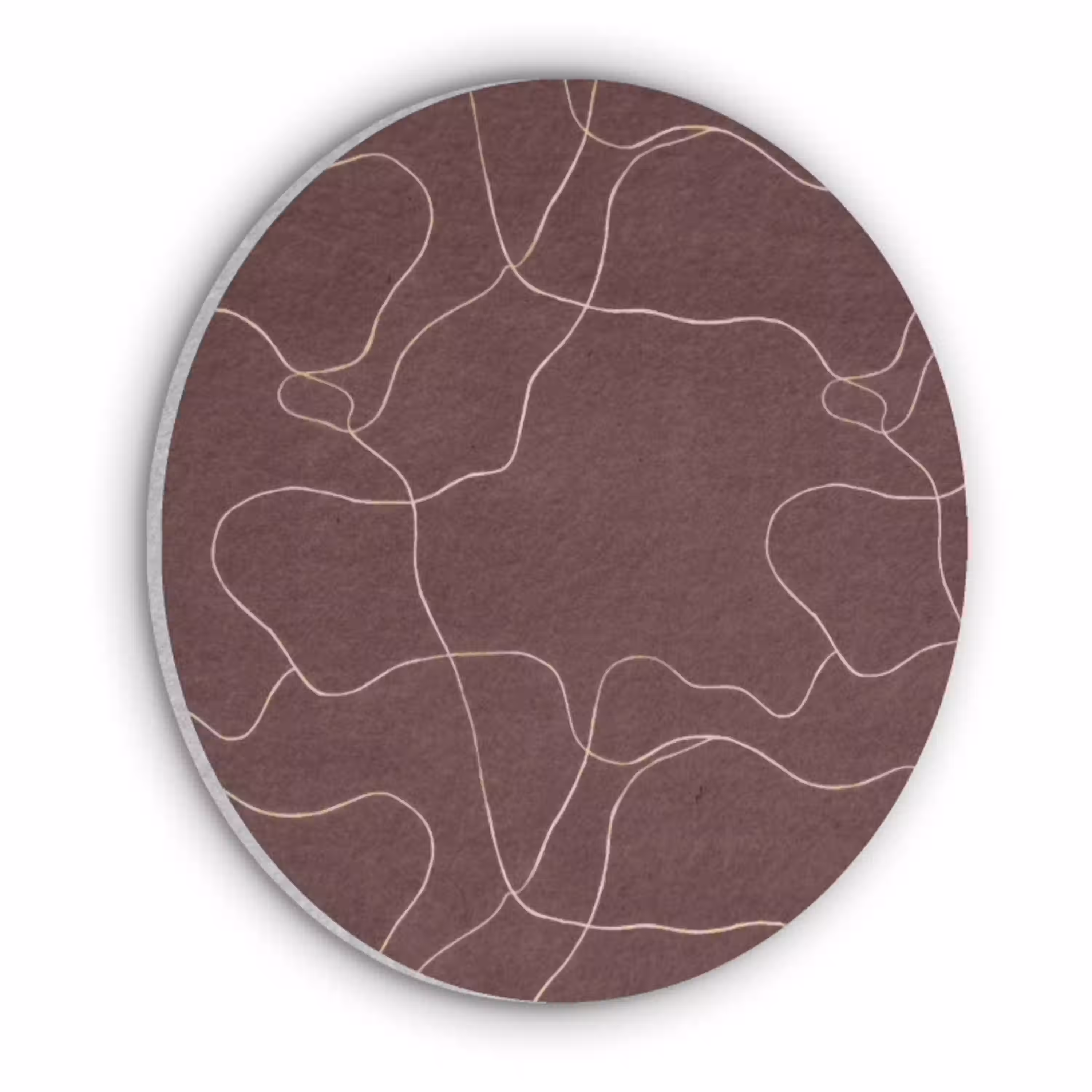 Abstract - Modern - Bruin Akoestische PET Vilt - Rond klein 838 -3d