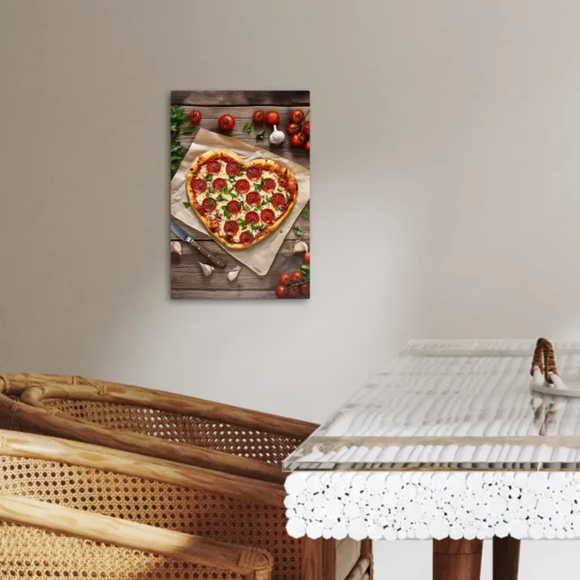 Pizza - Hart - Pepperoni - Tomaat KitchenYeah - Keuken - Canvas klein -sfeer3
