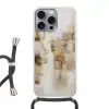 Abstracte vierkanten - Aardetonen - Mistig Hoesje iPhone 16 Pro Max met koord klein -3d