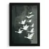 Vogel - Japandi - Groen fotolijst zwart zonder passe partout klein -3d