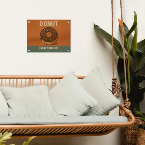 Donut - Spikkels - Kleurrijk - Quote tuinposter los doek klein -sfeer7
