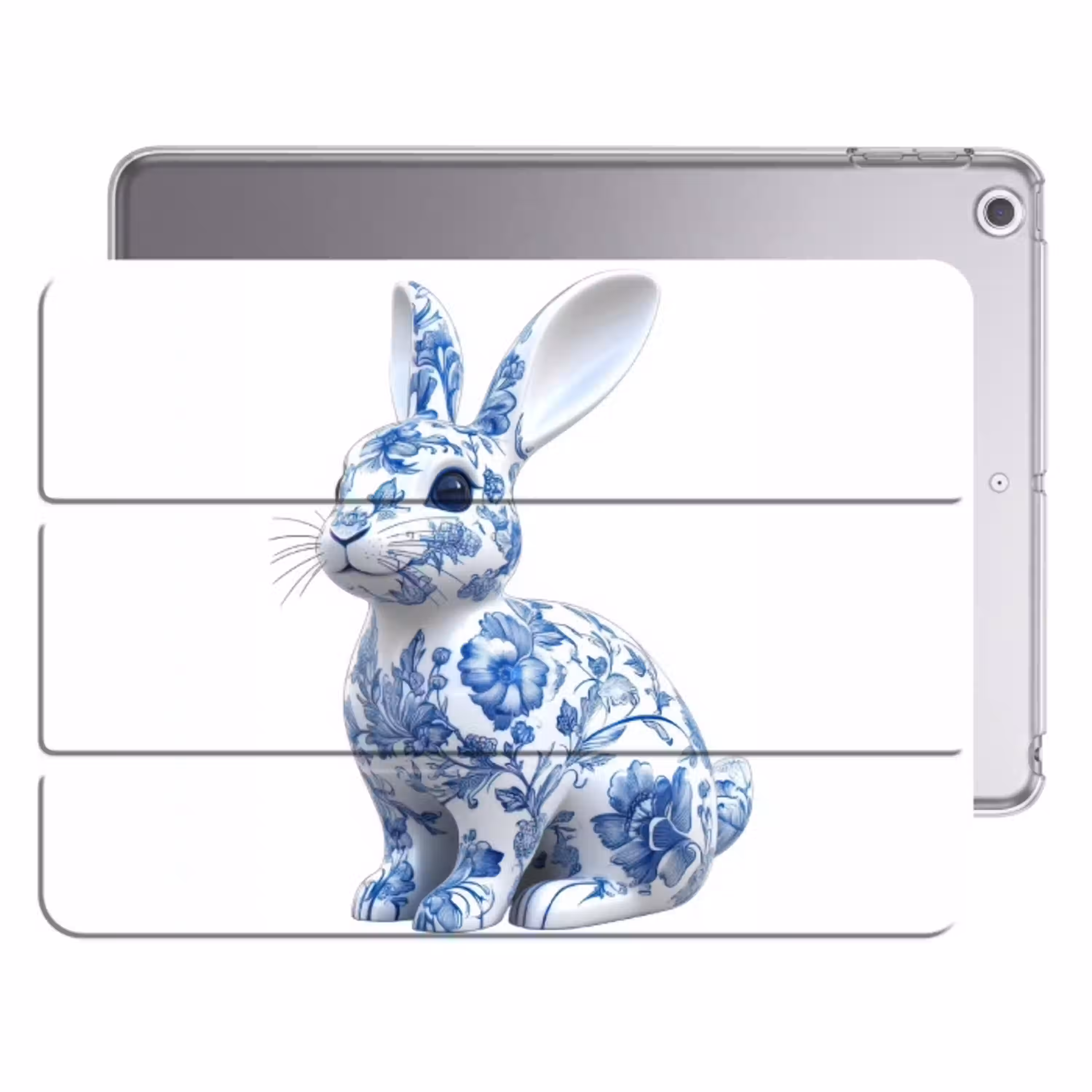 Delftsblauw - Haasje - Wit Apple iPad 2017 middel -threedimensional_3d_global