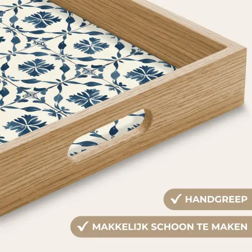 Grafisch - Tegel - Blauw Dienblad Rechthoek middel 911 -USP_HandgreepNL