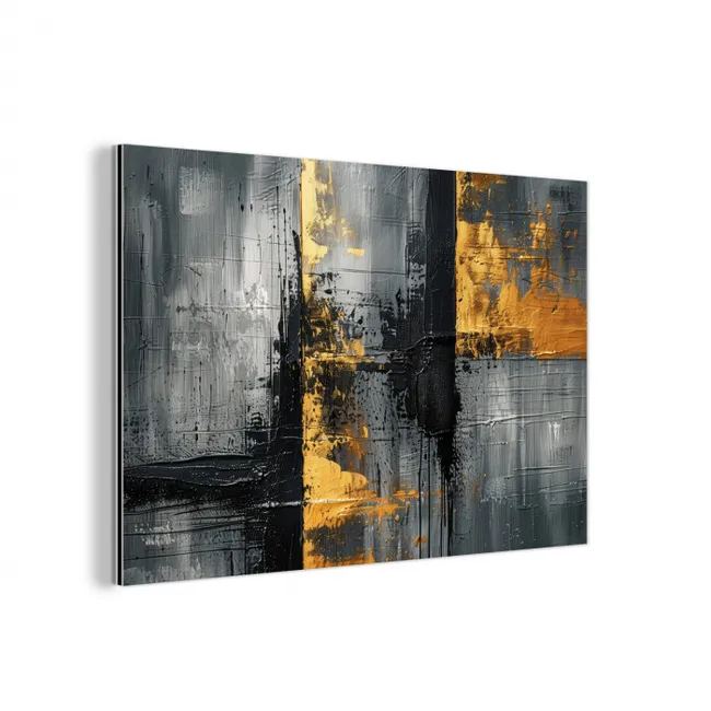 Modern - Goud - Grijs - Patroon aluminium wit klein -3d