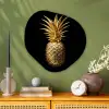 Ananas - Zwart - Goud - Luxe Wandcirkel Organisch Plexiglas middel -sfeer2