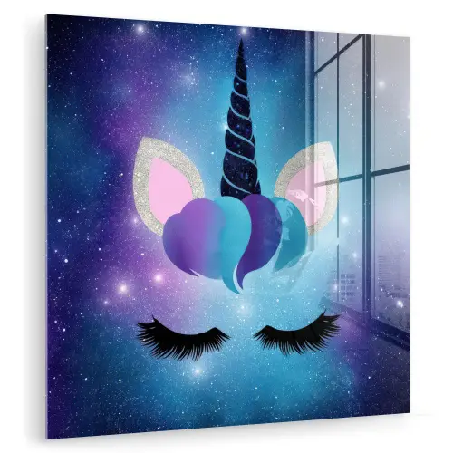 Eenhoorn - Sterren - Magisch - Blauw plexiglas 5mm klein -zzzproduct_nieuw