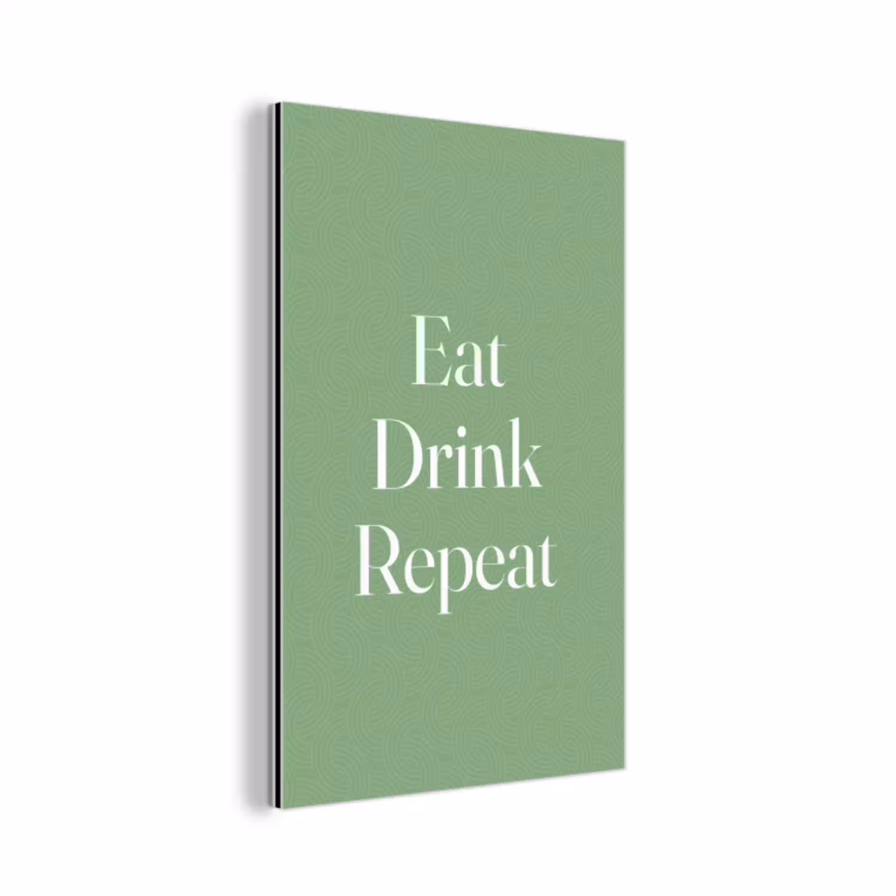 Eten - Drinken - Tekst - Mintgroen aluminium wit klein -3d
